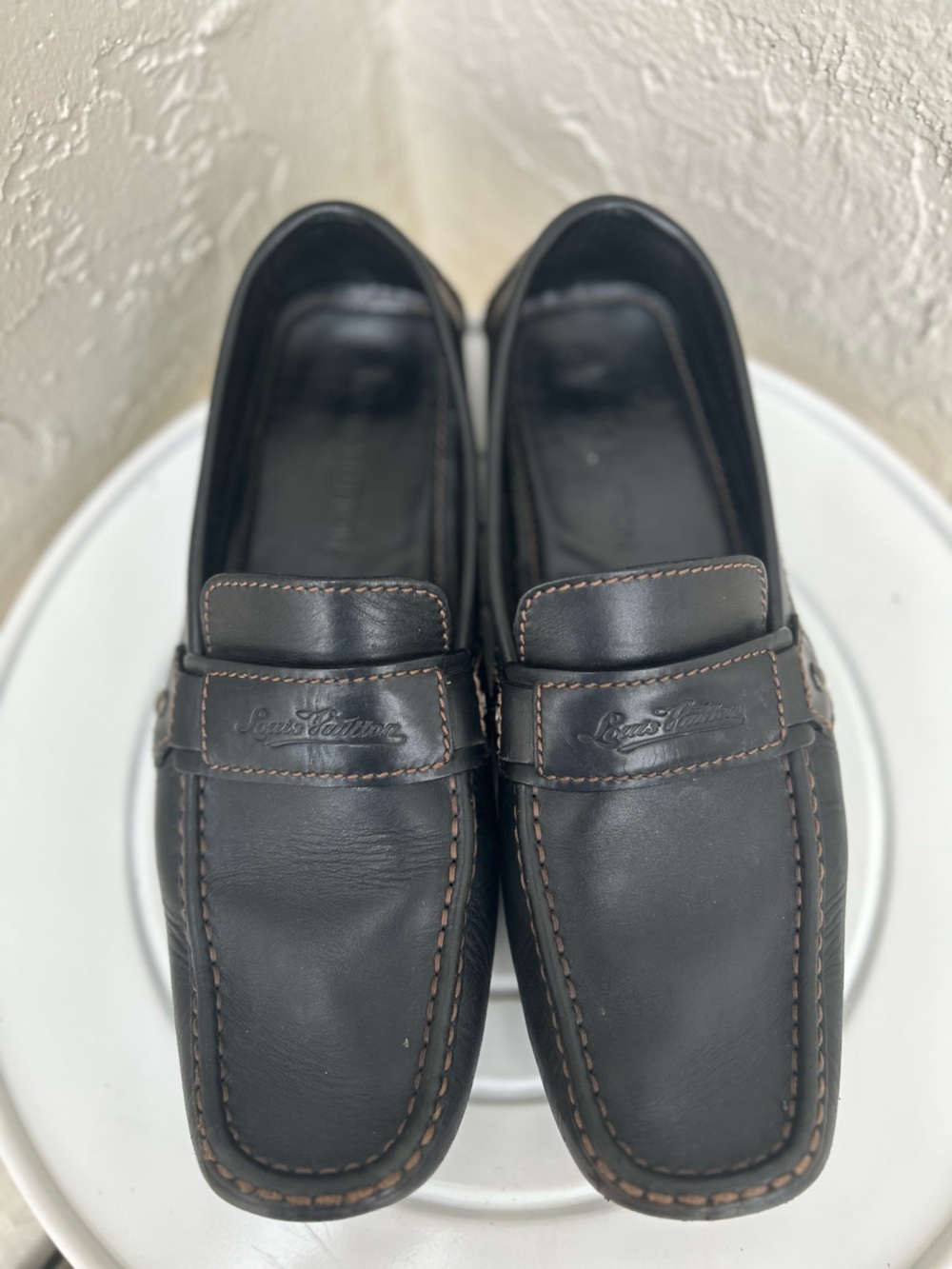 Louise Vuitton Driving Moccasin Chocolate Brown Men’s Size 11
